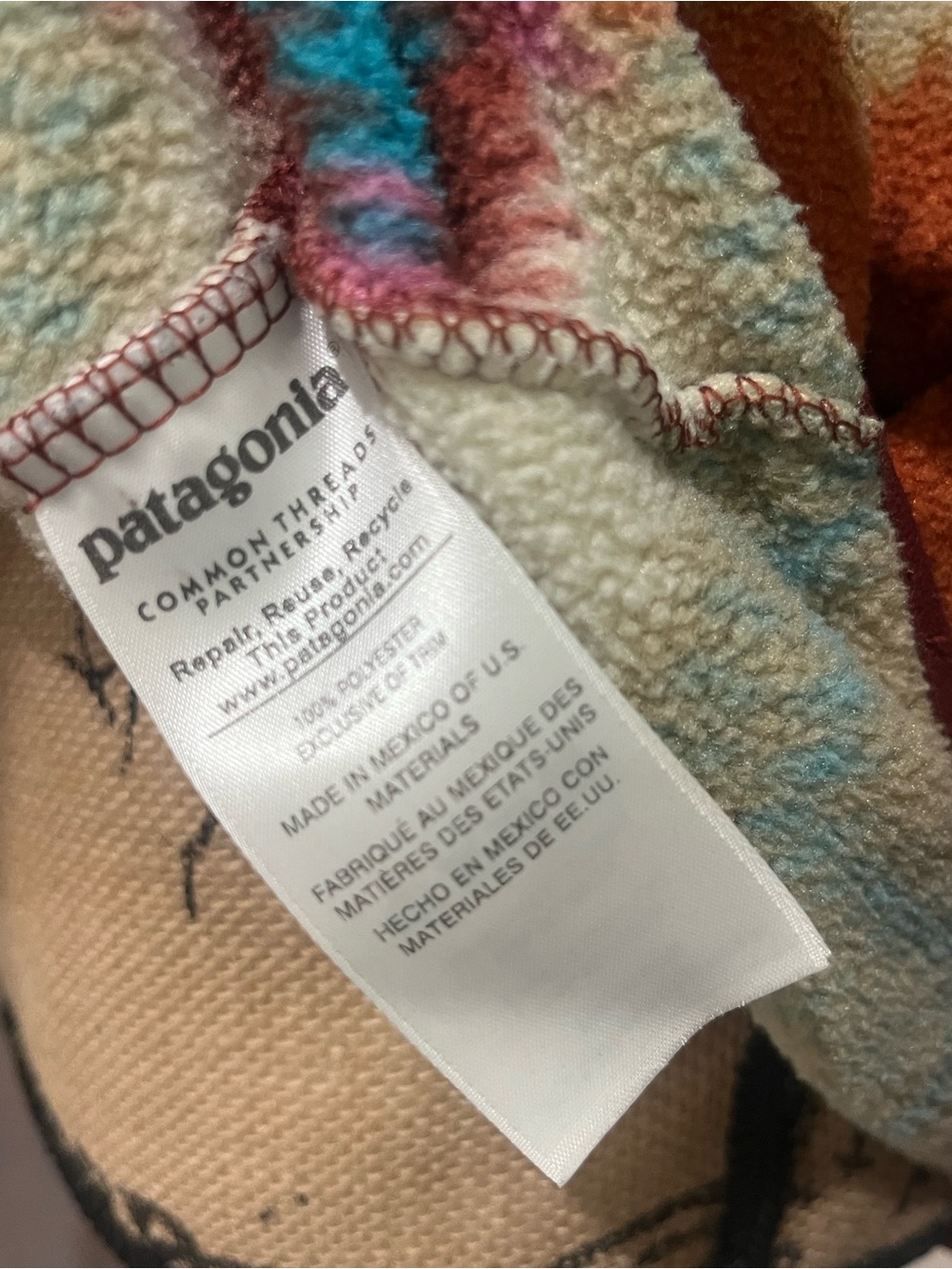 Patagonia Synchilla Snap T Pullover Timber Twist Cinder Red Aztec Women's Large - Picture 5 of 8